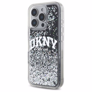 DKNY DKHCP16LLBNAEK iPhone 16 Pro 6.3 musta/musta Kovakuori Liquid Glitter Arch Logo