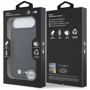 BMW M Quilted Logo MagSafe Suojakuori iPhone 17 Air:lle - Musta