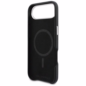 Karl Lagerfeld Karl & Choupette Head Pins Saffiano MagSafe Case for iPhone Air - Black