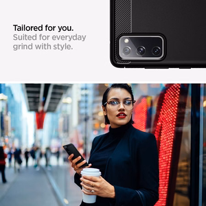 Spigen Rugged Armor kotelo Samsung Galaxy S20 FE:lle - Matta musta