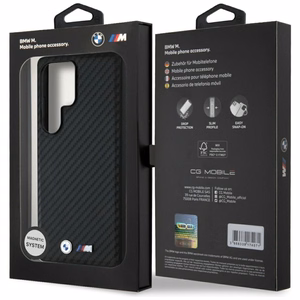 BMW Nahkainen Carbon MagSafe Suojakuori Samsung Galaxy S25 Ultralle - musta