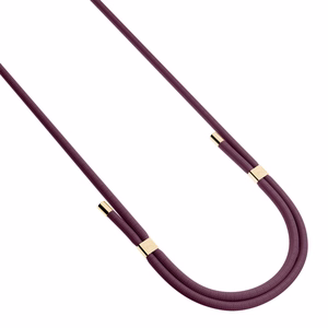 3mk EasyClip Elite puhelimen kaulahihna, Mulberry (kultaiset osat)