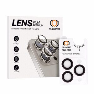 Tel Protect 3D Lens -viininpunaiset karkaistut suojalasit Apple iPhone 18 Pro- ja iPhone 18 Pro Max -puhelinten kameralinsseille (3 kpl)