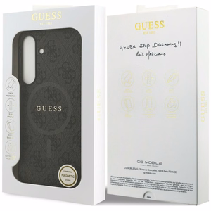 Guess 4G Ring Classic Logo MagSafe case for Samsung Galaxy S25 FE - black