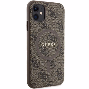 Guess 4G Ring Classic Logo MagSafe Suojakuori iPhone 11:lle - ruskea