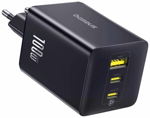 Baseus EnerFill FE11 100W Seinälaturi 2x USB-C + USB-A - musta