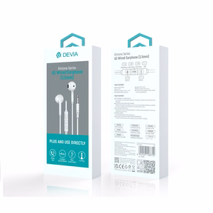 Devia wired earphones Kintone A3 jack 3,5mm white