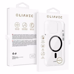 Liavec Glossy Magsafe Kirkas Suojakuori iPhone 14 Pro:lle musta