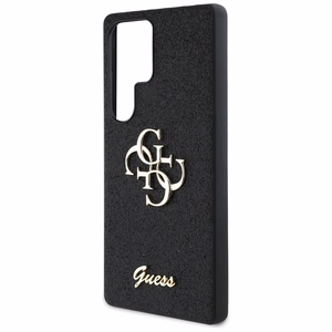 GUESS Fixed Glitter Big 4G Metal Logo Suojakuori Samsung Galaxy S25 Ultra Musta