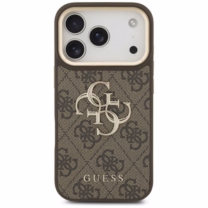 Guess 4G Big 4G Classic Logo Big Strap Metal Buttons -suojakuori iPhone 17 Pro - ruskea