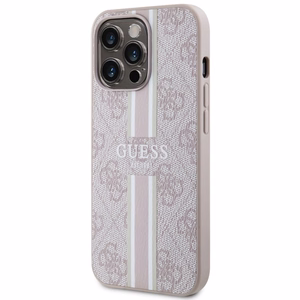 Guess GUHMP13LP4RPSP iPhone 13 Pro / 13 6.1 vaaleanpunainen/vaaleanpunainen suojakuori 4G Printed Stripes MagSafe