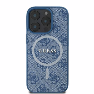 Guess Suojakuori iPhone 16 Pro:lle MagSafe-yhteensopiva GUHMP16LG4GFRB (PU 4G Ring Classic Logo) sininen