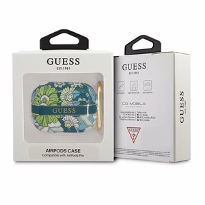 Guess GUAPHHHFLN AirPods Pro -suojus vihreä/vihreä Flower Strap Collection -mallisto