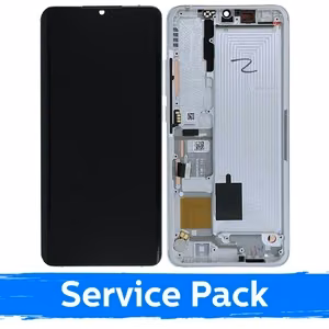 LCD-näyttö yhteensopiva Xiaomi Mi Note 10 (Note 10 Pro / Note 10 Lite) kehyksellä / jäätikönvalkoinen / (Service Pack)