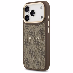 Guess 4G PU Classic Logo MagSafe -suojakuori iPhone 17 Pro - ruskea