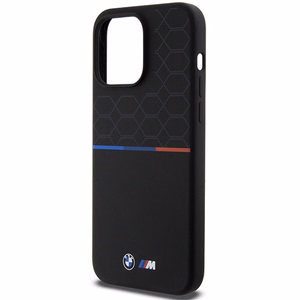 BMW M Silikoninen Pattern MagSafe Suojakuori iPhone 15 Pro Maxille - musta