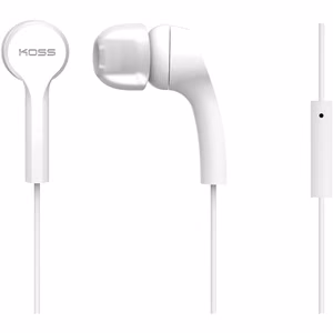 Koss KEB9iW – wired in-ear headphones with microphone, white