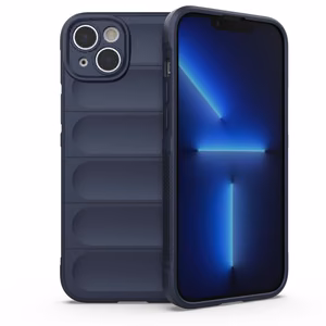 Magic Shield Case tapauksessa iPhone 14 Plus joustava panssaroitu tummansininen kansi