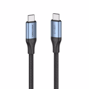 Vention USB 4.0 5A 40Gbps USB-C – USB-C kaapeli, punottu, 1 m