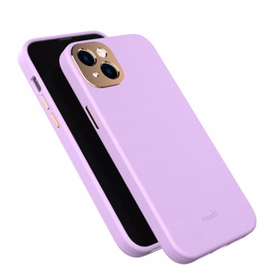 Moshi Napa suojakuori iPhone 14 Plus -laitteelle, MagSafe-yhteensopiva, vegaaninahkainen, Lavender Purple -värinen