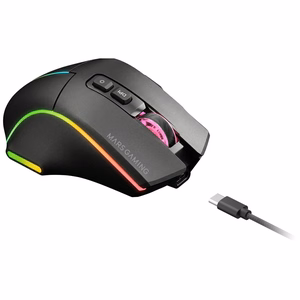 Mars Gaming MMWVECTOR optinen oikeakätinen hiiri, langaton RF, Bluetooth ja USB Type-A, 12000 DPI