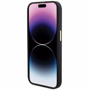 Guess Silicone Logo Strass 4G suojakuori iPhone 15 Pro:lle - musta