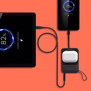 Krüger&Matz magneettinen langaton varavirtalähde kaapelilla, 10000 mAh, sininen