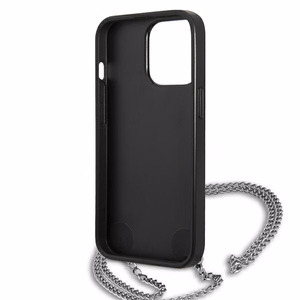 Karl Lagerfeld Nahkainen Teksturoitu ja Ketju Suojakuori iPhone 13 Pro Max 6.7" - Musta