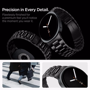 Spigen Modern Fit Band 316L -ranneke mallille Samsung Galaxy Watch 40/44/46 mm – musta