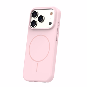 Silikoninen Thin Mag -suojakuori iPhone 17 Pro 6,3":lle vaaleanpunainen