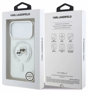 Case Karl Lagerfeld IML K&CH Heads Metal Frame MagSafe Apple iPhone 17 Pro Max