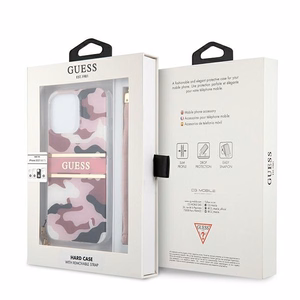 Guess GUHCP13LKCABPI iPhone 13 Pro / 13 6.1" vaaleanpunainen/vaaleanpunainen kovakotelo Camo hihnamallisto