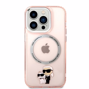 Karl Lagerfeld KLHMP14XHNKCIP iPhone 14 Pro Max 6.7" kovakuori vaaleanpunainen Iconic Karl & Chupette MagSafe