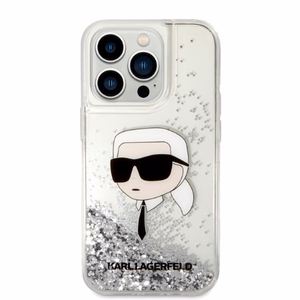 Karl Lagerfeld KLHCP14LLNKHCH iPhone 14 Pro 6.1" hopeinen/hopeinen kovakuori Glitter Karl Head