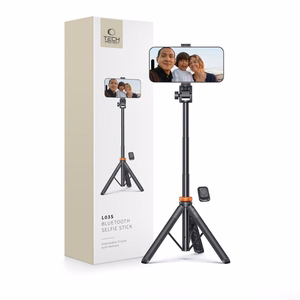 Tech-Protect L03S Bluetooth selfie stick with remote control, tripod up to 148cm and head 180 - black