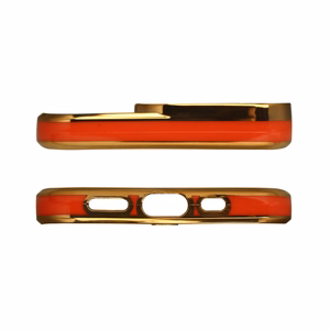 Muoti Kotelo iPhone 13 Pro Max Gold Frame Gel Cover Punainen