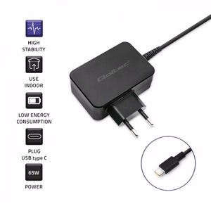 Qoltec 51024 mobiililaitteen laturi yleinen musta AC pikalaturi sisäkäyttöön