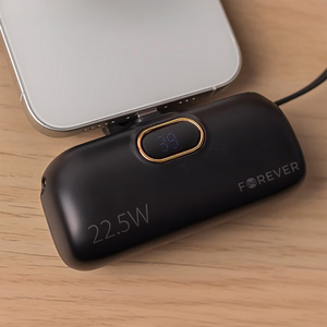 Forever mini varavirtalähde MTB-100 22,5W 5000 mAh USB C musta