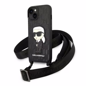 Karl Lagerfeld KLHCP14SSTKMK iPhone 14 6.1" musta/musta kovakuori Monogram Ikonik Patch