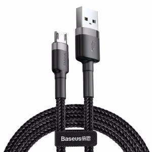 USB-kaapeli Baseus Cafule microUSB 1,0m 2,4A harmaa-musta CAMKLF-BG1