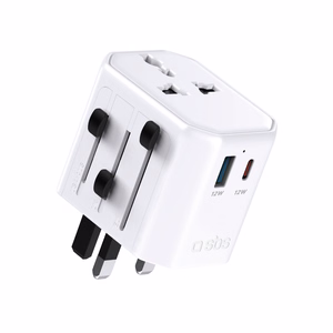 SBS TEADAPTUSBTCUNI USB-C USB-A Universaali Matkasovitin - valkoinen