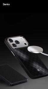 Benks Magnetic Armor Pro Armor Grid Kevlar suojakuori Metal Frame 600D (Y070) iPhone 17 Pro Max:lle musta
