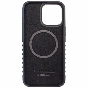 Audi Aitoa nahkaa oleva Suojakuori MagSafella iPhone 15 Pro Maxille - musta ja punainen