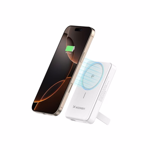 Powerbank Wozinsky WLWP-10KA0Y3WS 22.5W PD Qi2 10000 mAh, jalustalla, 1x USB-A, 1x USB-C - valkoinen