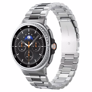 Spigen Modern Fit -hihna Galaxy Watch 8 / Classic (40 / 44 / 46mm) hopeinen