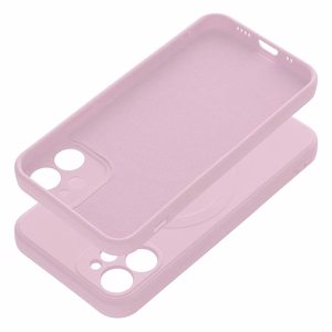 Silikoninen Mag Cover iPhone 12 MINI:lle yhteensopiva MagSafen kanssa vaaleanpunainen