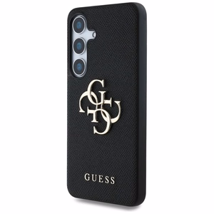 GUESS Suojakuori Samsung S25:lle GUHCS25SPGT4MBK (PU Grained Big 4G and Classic Logo) Musta