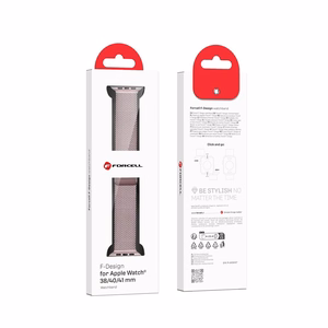 Ranneke Apple Watch:lle Forcell F-Design FA14 magneettinen teräs 38 / 40 / 41 mm vaaleanpunainen