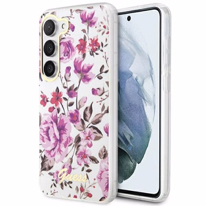 Guess GUHCS23MHCFWST S23+ S916 valkoinen/valkoinen kovakuori Flower Collection