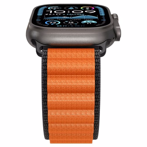 Spigen WBF1 Strap for Apple Watch 44 / 45 / 46 / 49 mm - Black and Orange